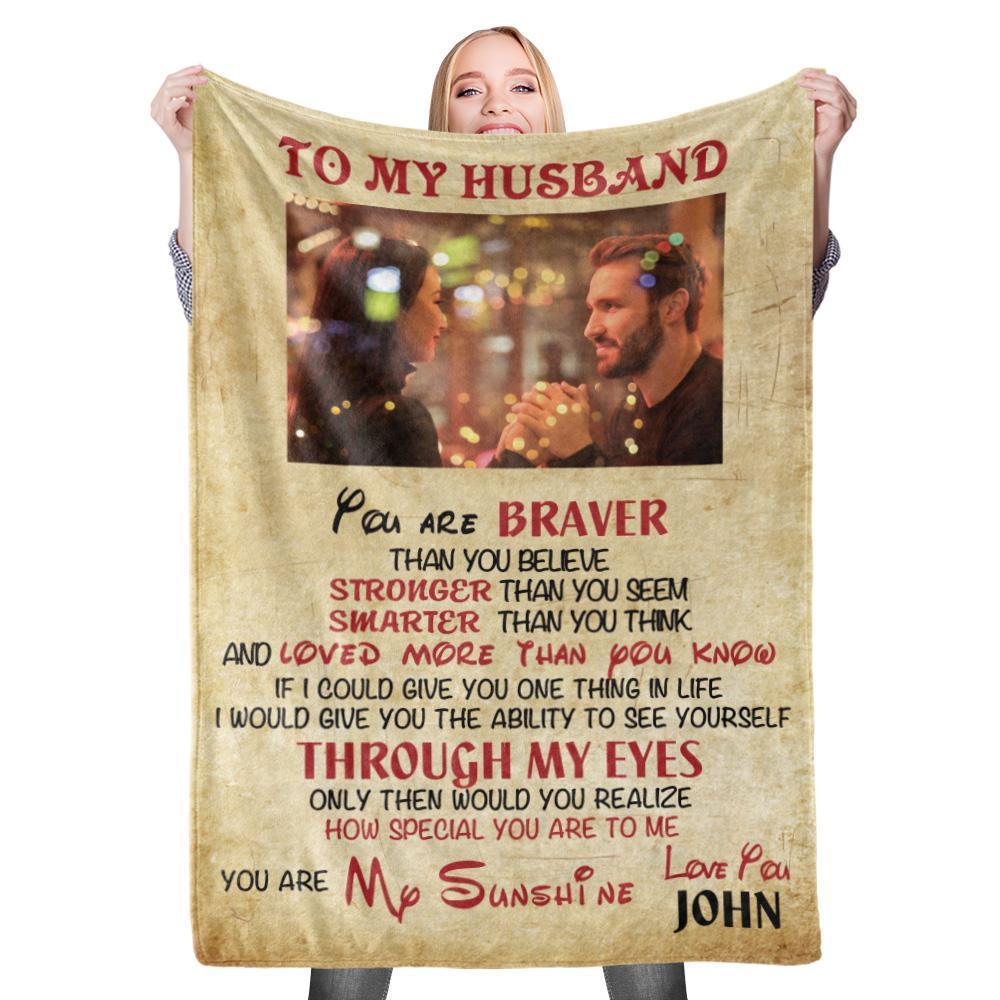 Personalised Custom To My Husband Blanket Valentine's Blanket Fleece Blanket