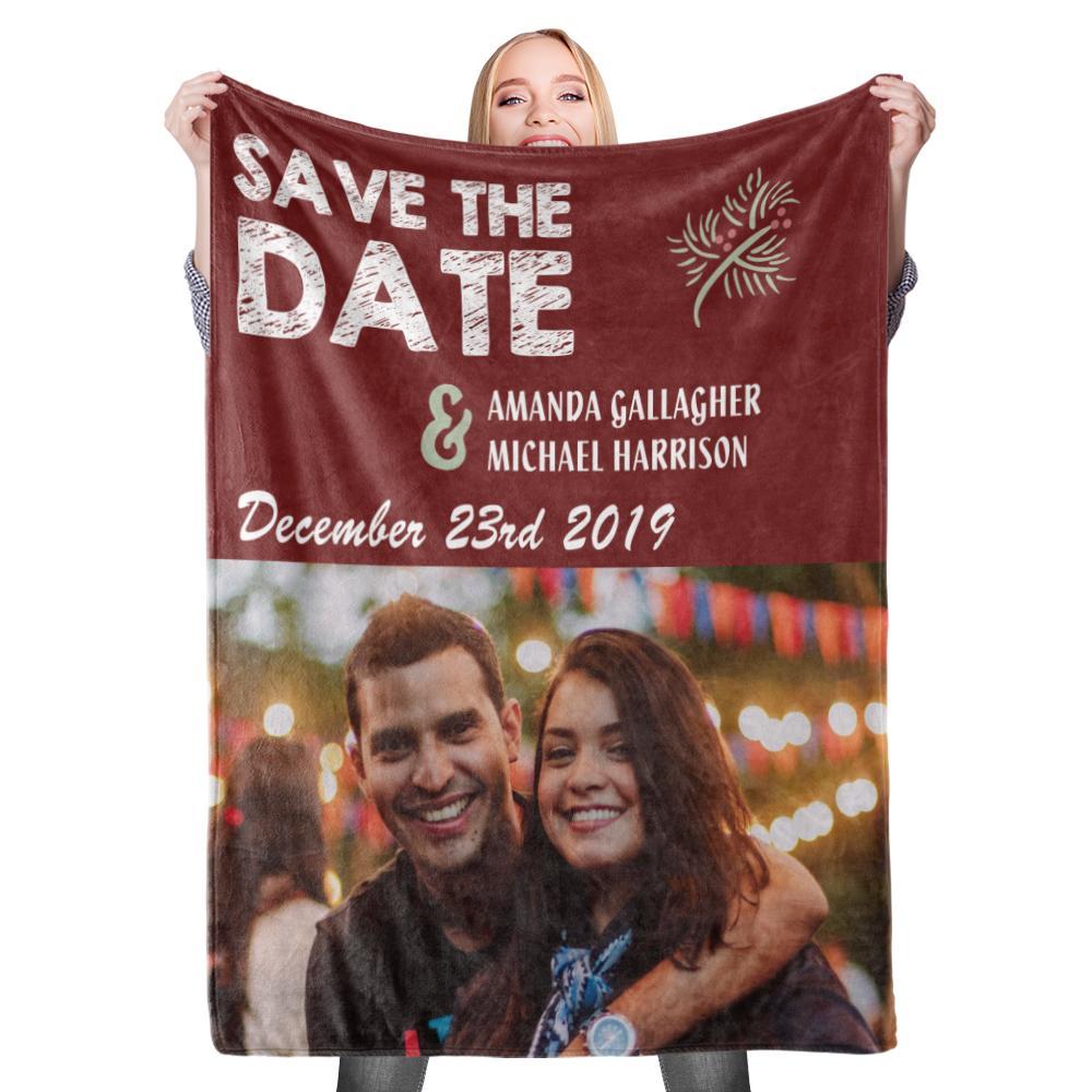 Personalised Custom Save My Date Valentine's Blanket Fleece Blanket