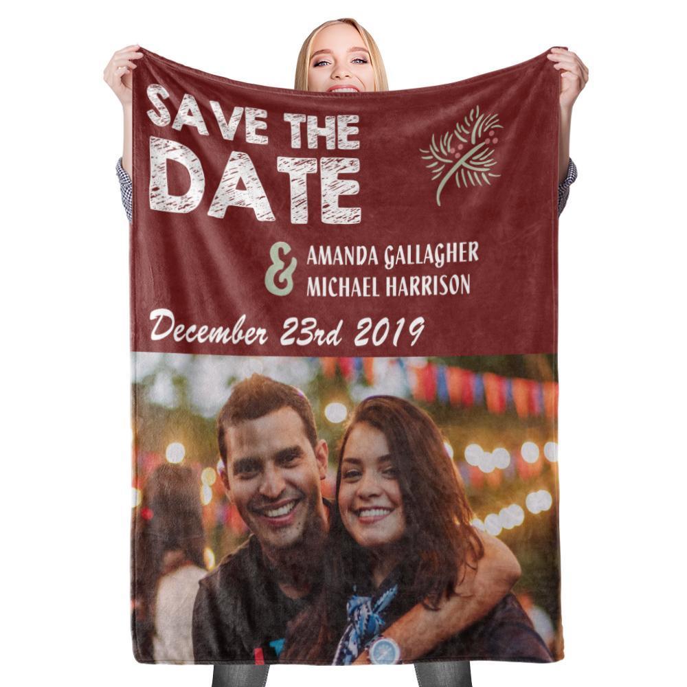 Personalised Custom Save My Date Valentine's Blanket Fleece Blanket