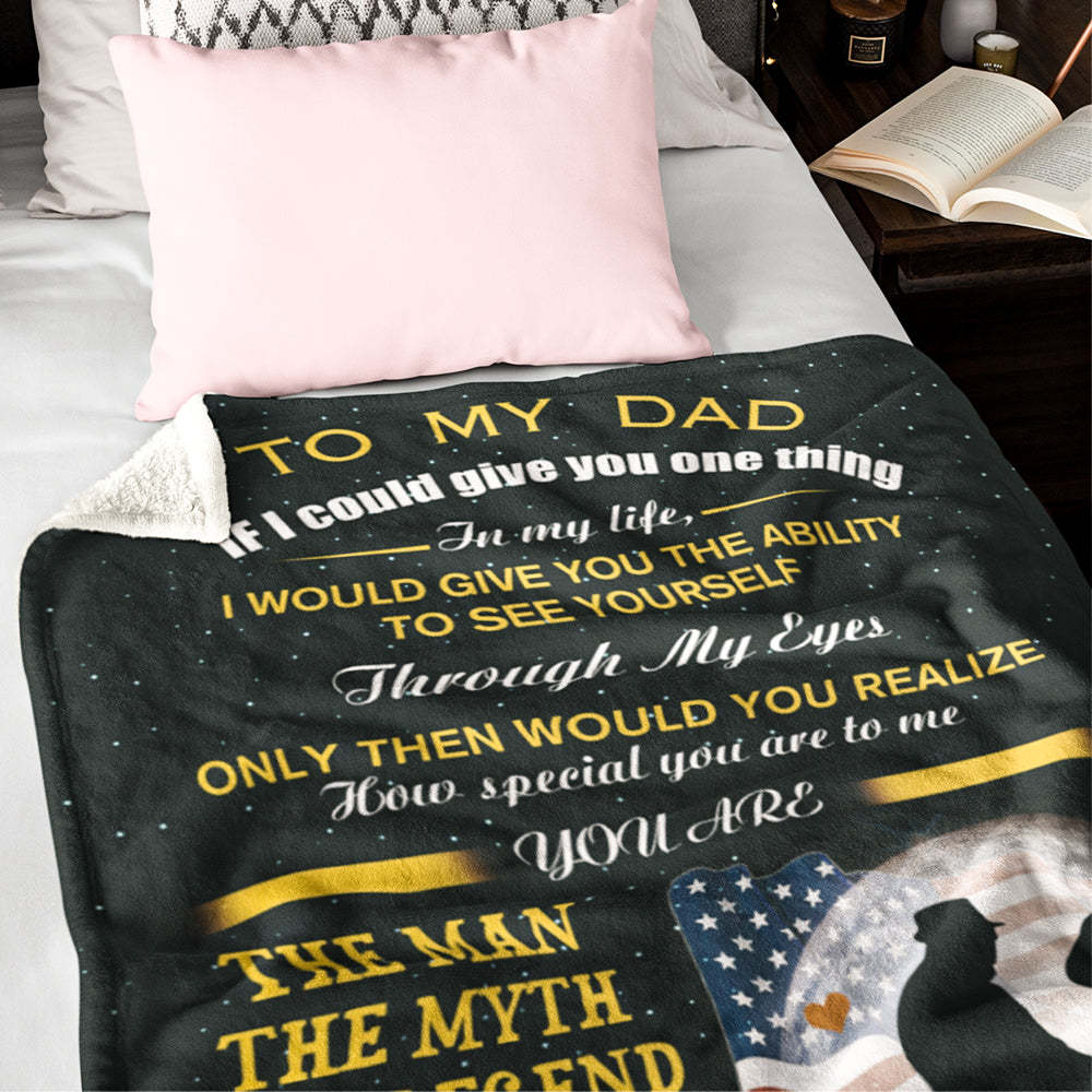Father's Day Gifts Custom Blanket Blanket to My Dad Personalized Name Blanket - auphotoblanket