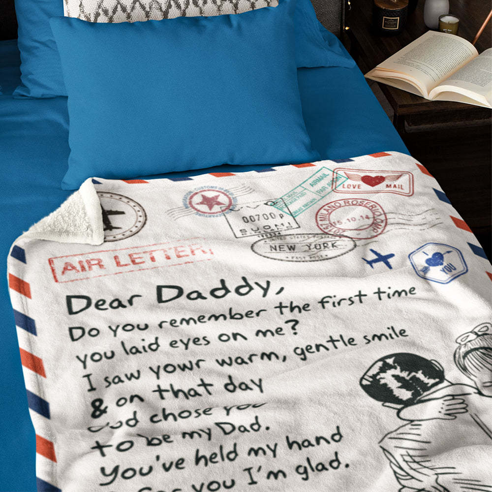 Father's Day Gifts Custom Letter Blanket to My Dad Personalized Name Blanket - auphotoblanket