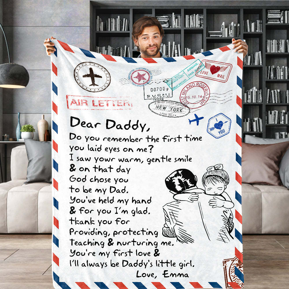 Father's Day Gifts Custom Letter Blanket to My Dad Personalized Name Blanket - auphotoblanket