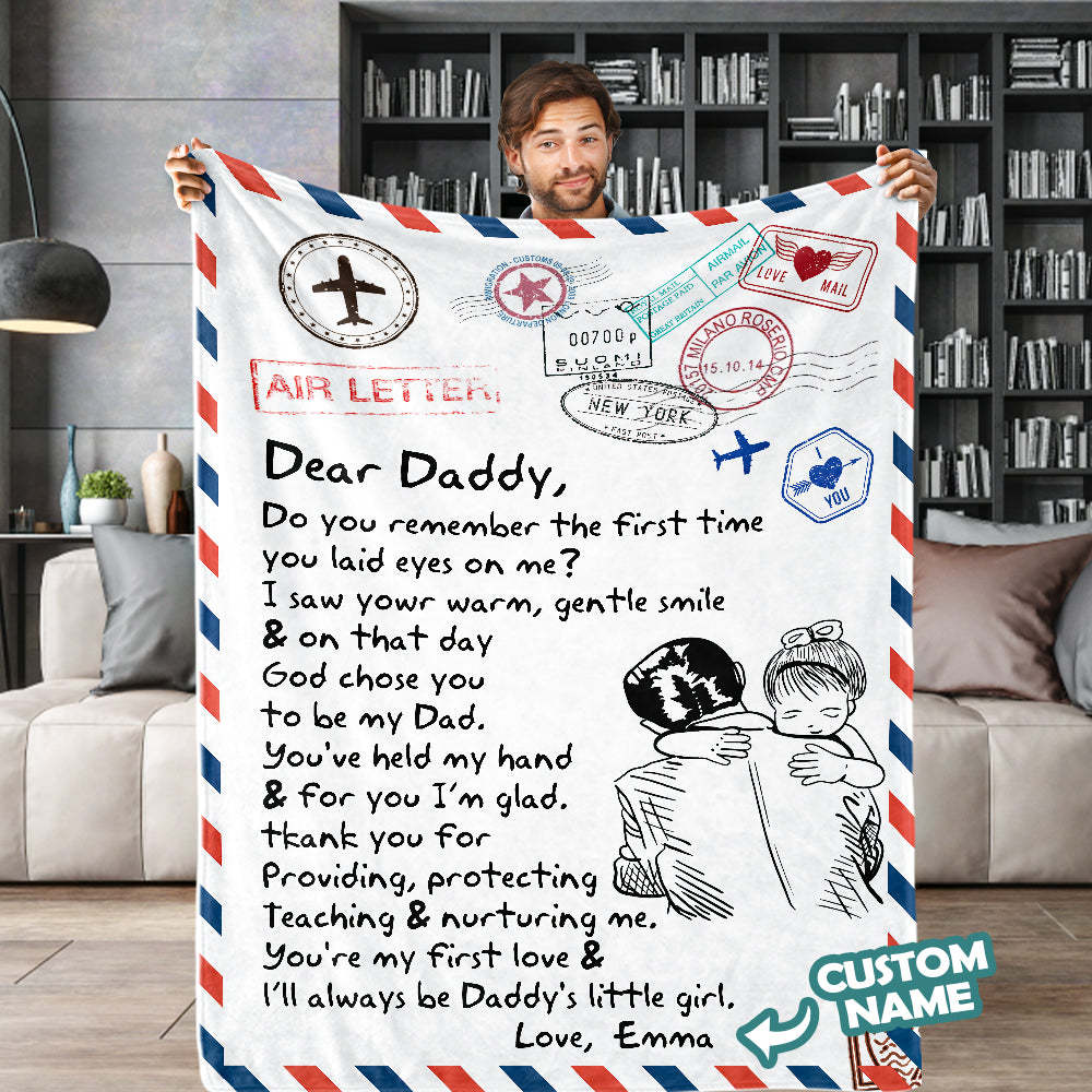 Father's Day Gifts Custom Letter Blanket to My Dad Personalized Name Blanket - auphotoblanket