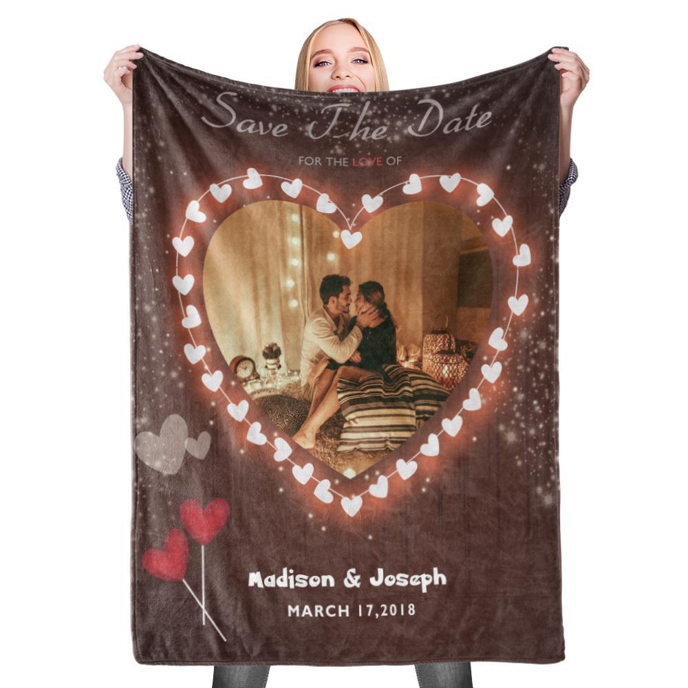 Personalised Custom Blanket Valentine's Blanket Fleece Blanket For The Love
