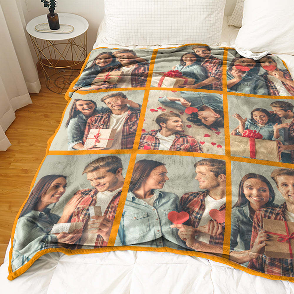 Custom Photo Blanket Personalized Collage Photo Blanket Photo Album Blanket Gifts for Lovers