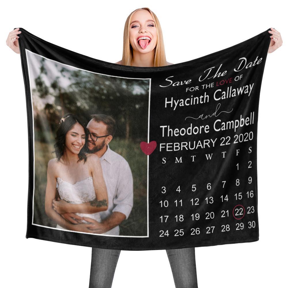 Personalised Custom Blanket Valentine's Calendar Fleece Blanket