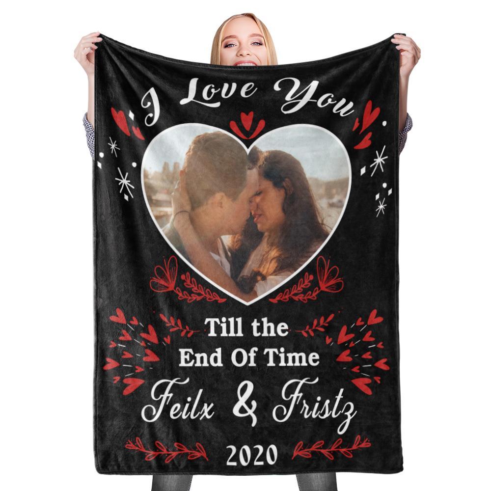 Personalised Custom Blanket Valentine's Blanket Till the End of Time Fleece Blanket