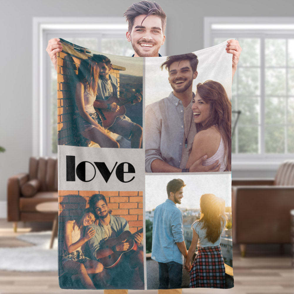 Personalized Blankets With Photos And Texts Custom Multi-Person Group Photo Blankets Souvenirs For Friends - auphotoblanket