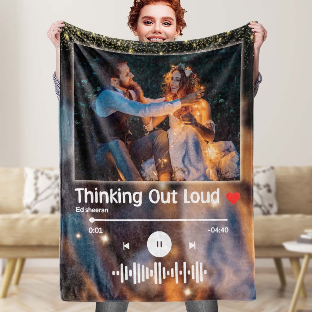 Starlight Spotify Blanket Custom Music Blanket Personalized Photo Blanket Music Art Blanket - auphotoblanket