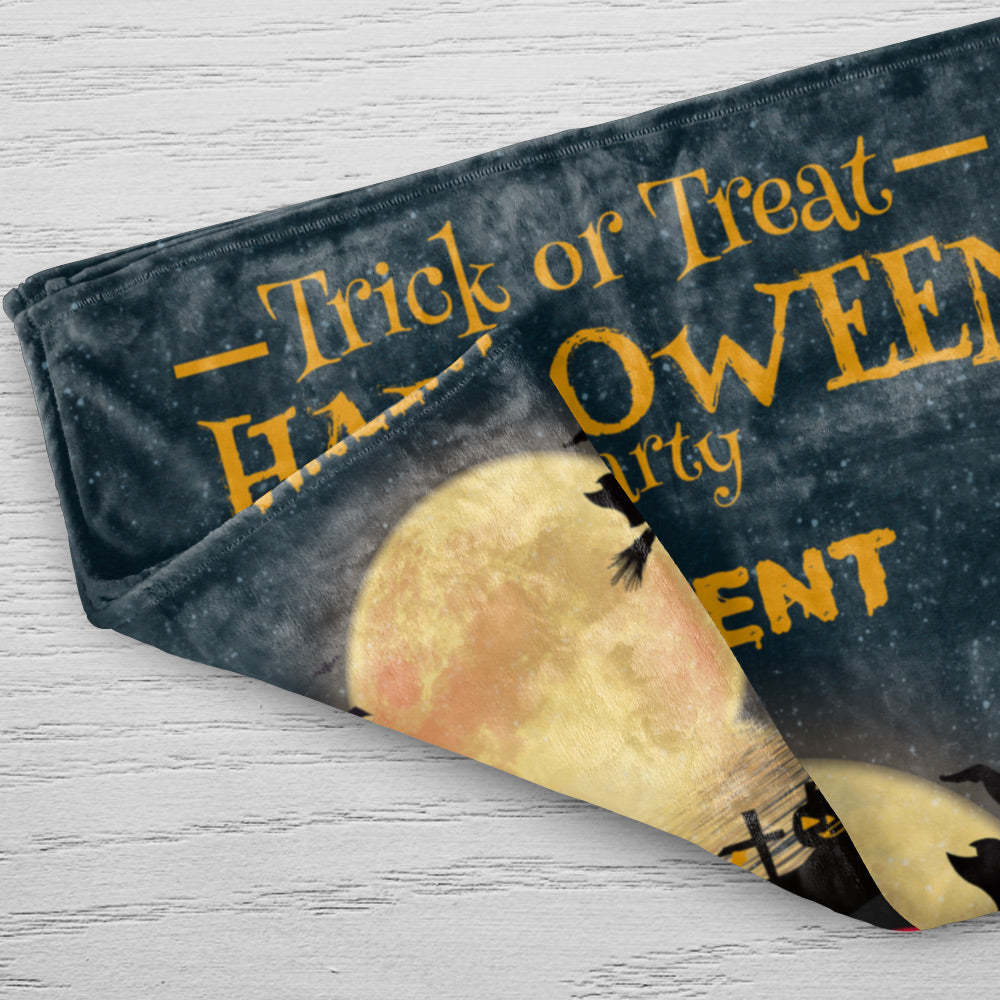 Custom Name Blanket Personalized Text Blanket Halloween Decorative Blanket - auphotoblanket