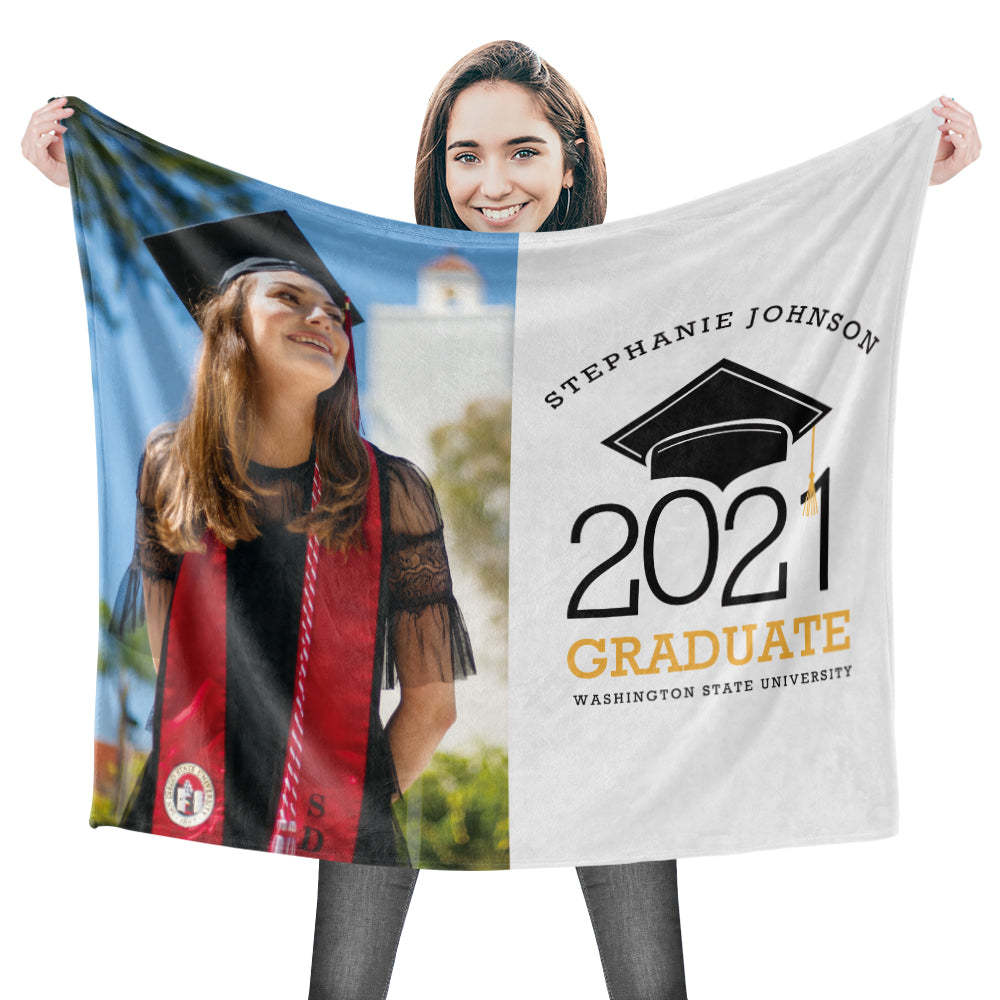 Personalised Graduation Photo Blanket Graduation Gift