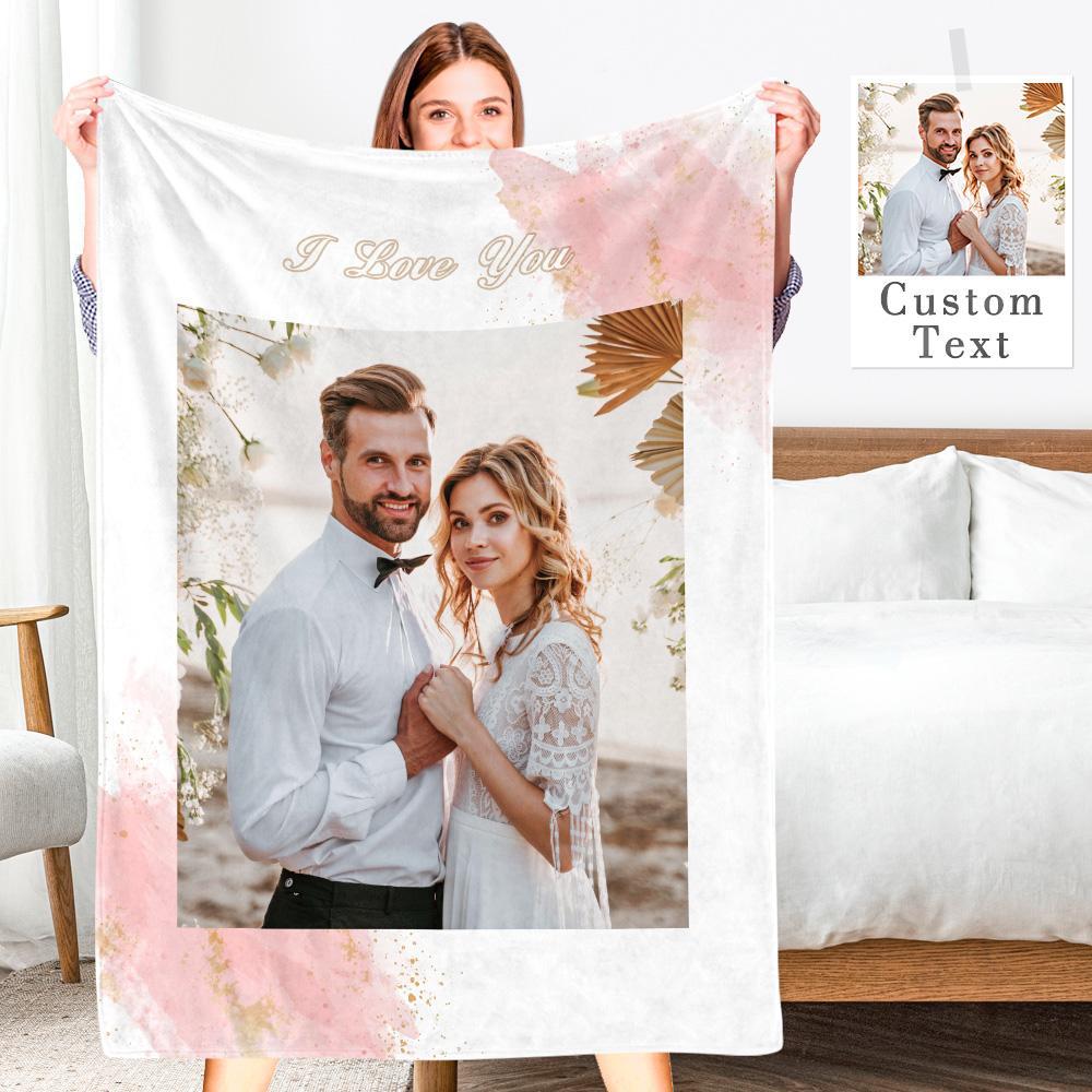 Personalized Photo Collage Blanket Soft Flannel Valentine's Gift for Her - auphotoblanket