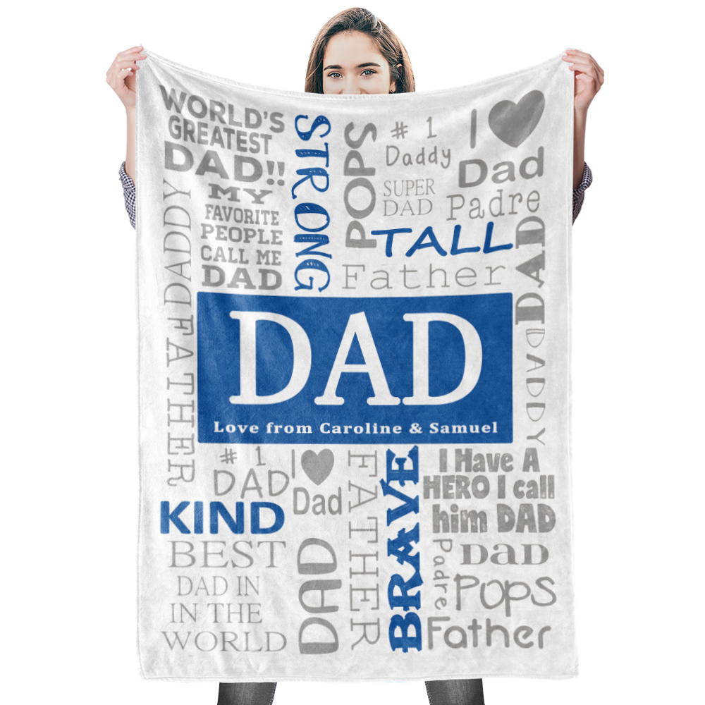 Custom Dad Blanket Personalised Photo Blankets Custom Collage Blankets