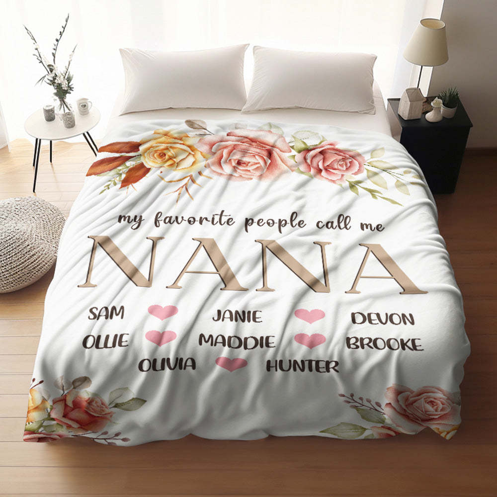 Custom My Favorite People Call Me Mother's Day Gift For Grandma - auphotoblanket