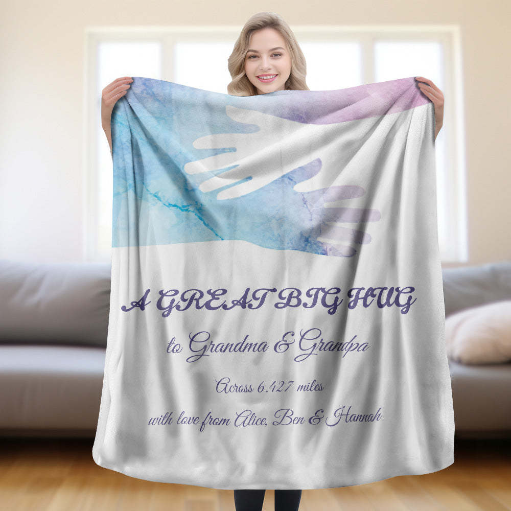 Custom Send A Hug Text Blanket Unique Gift For Lovers - auphotoblanket