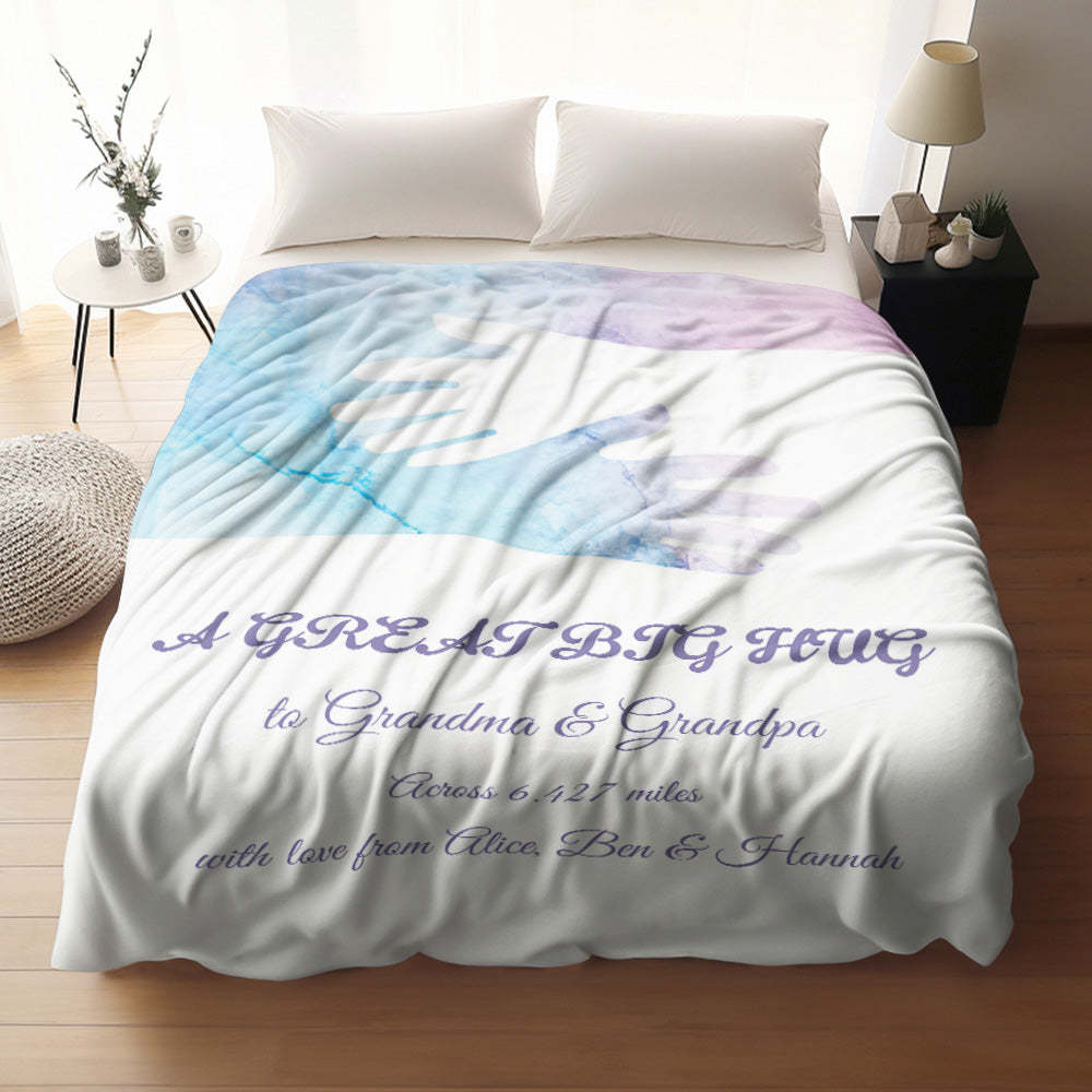 Custom Send A Hug Text Blanket Unique Gift For Lovers - auphotoblanket
