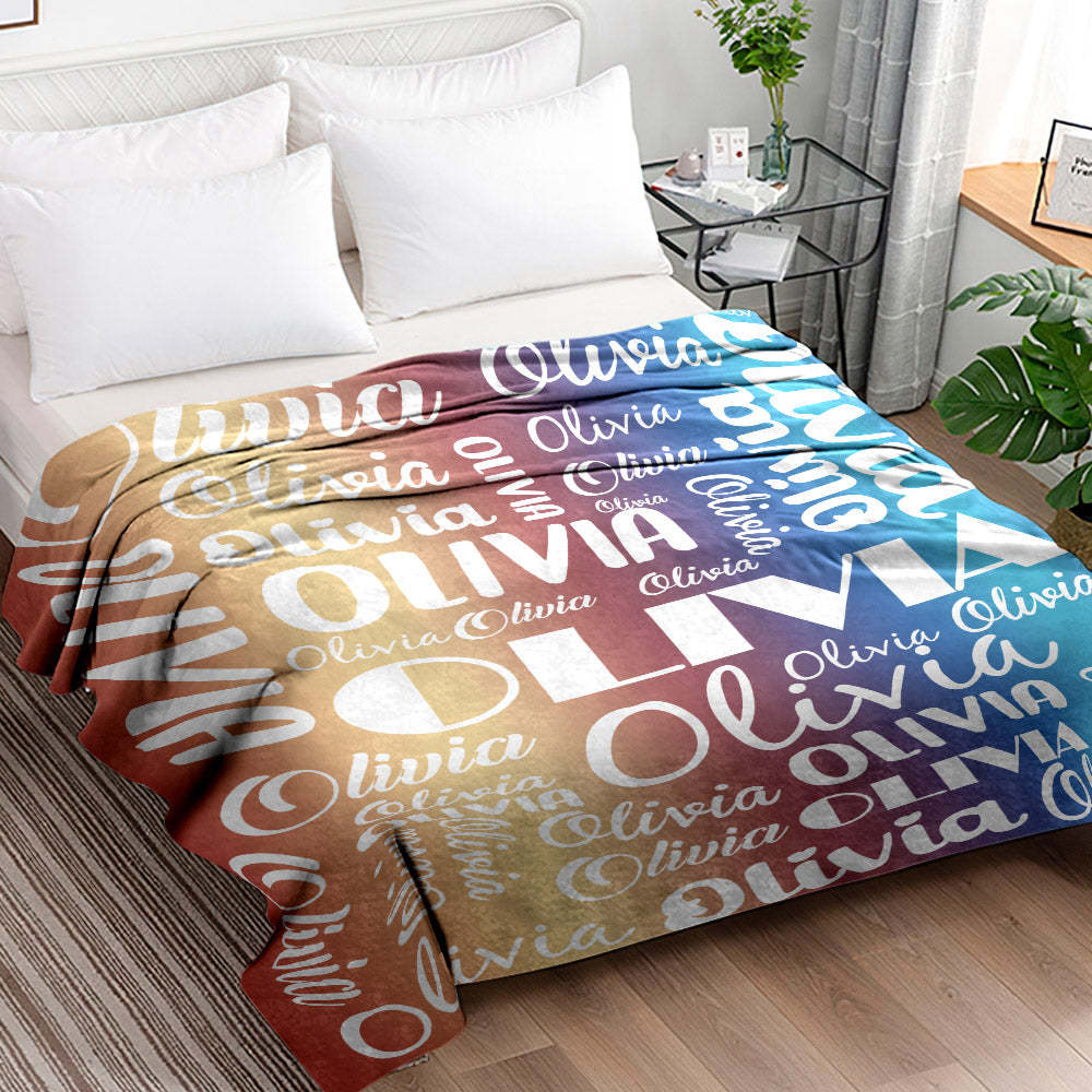 Custom Name Blanket Unique Gift for Family - auphotoblanket