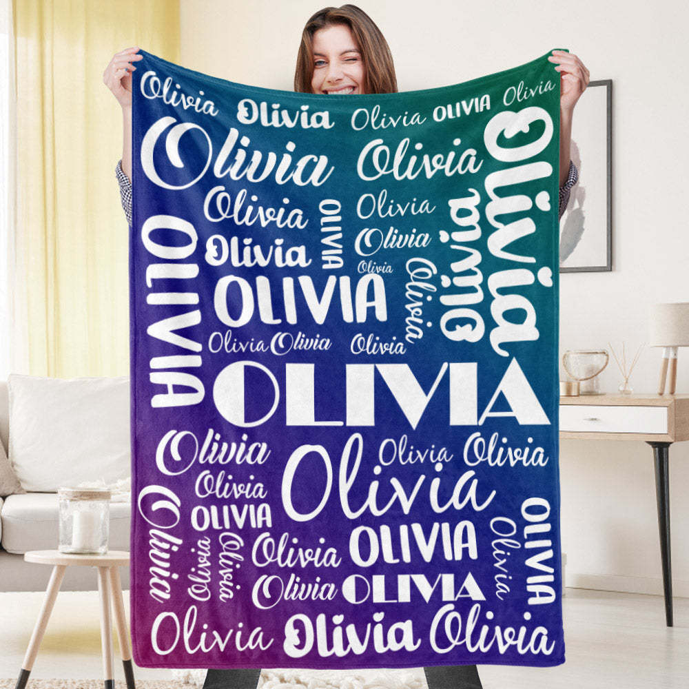 Custom Name Blanket Unique Gift for Family - auphotoblanket