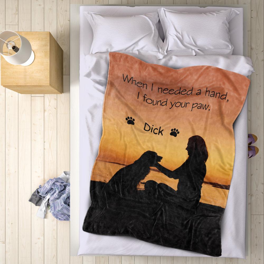 Personalised Pet Name Blanket Dog Lover Gift Custom Pet Blanket