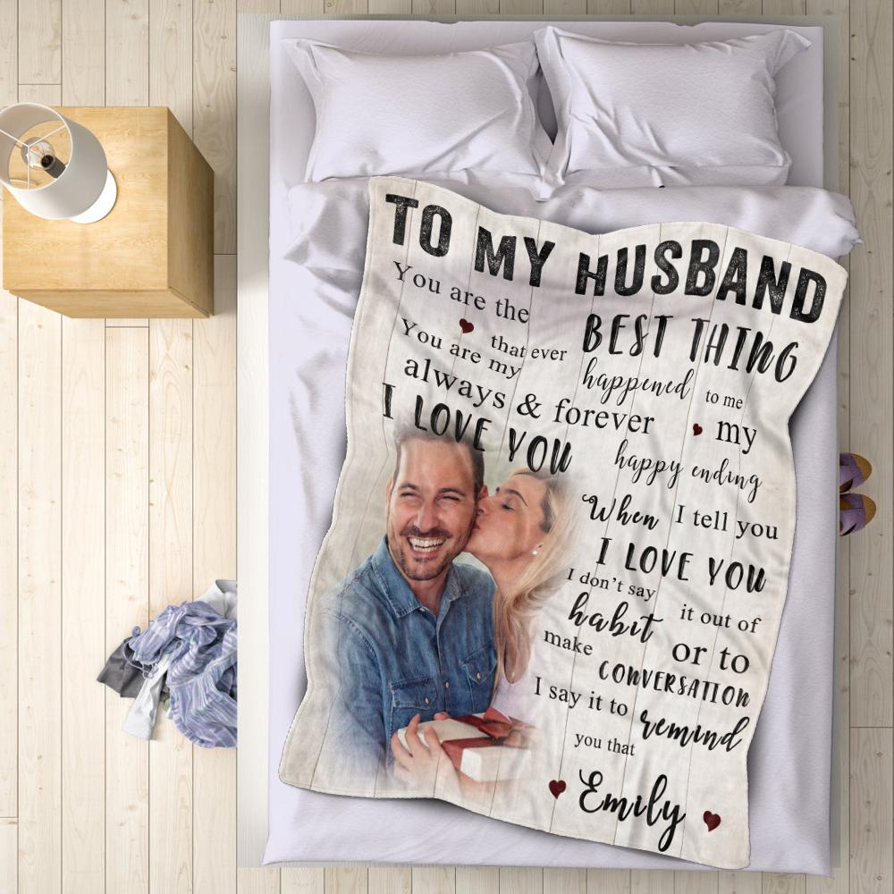 Custom Photo blanket Painting With Couple Name Gift For Him