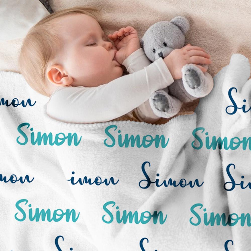 Personalised Baby Name Blanket Baby Shower Gift Custom Baby Blanket