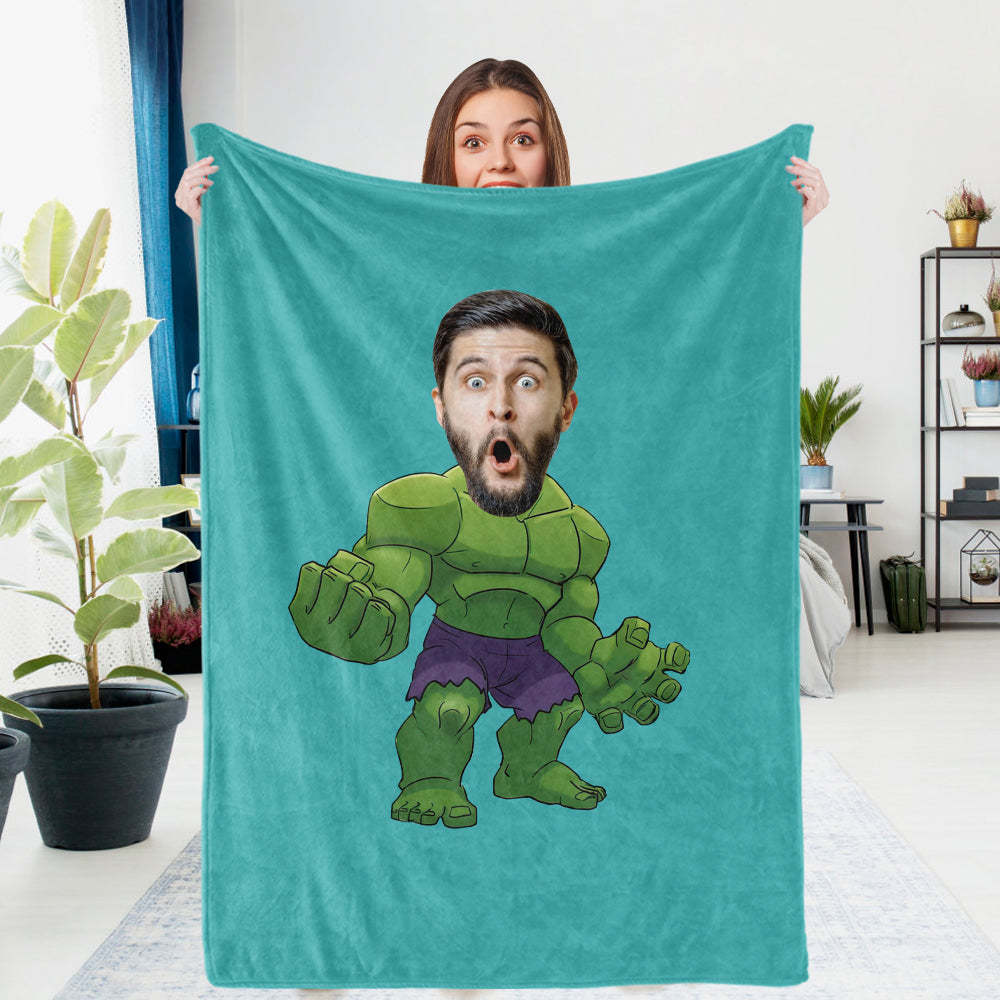 Custom Face Blanket Unique Hulk Gifts Personalized Photo Gifts Unique Customized Gifts