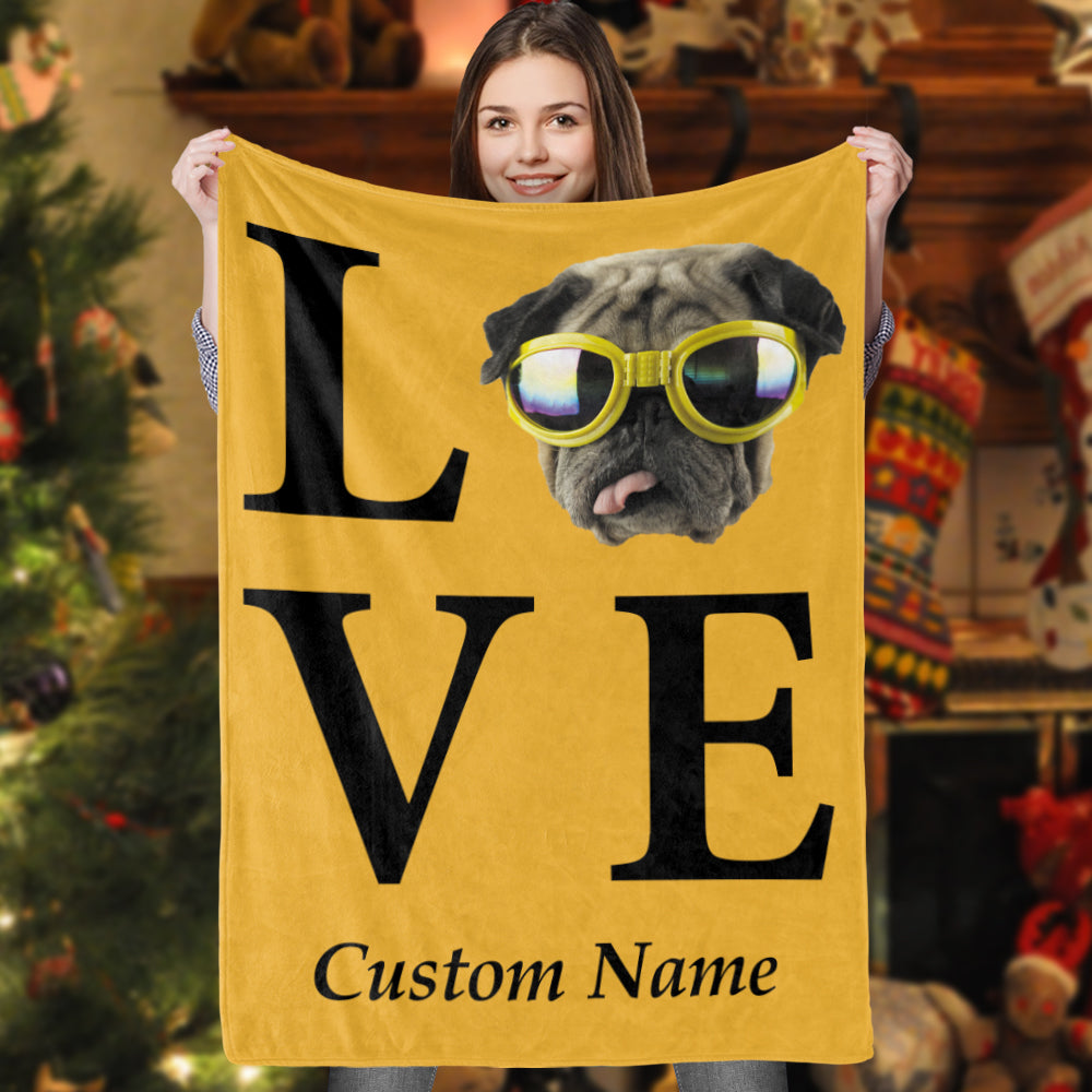 Custom Photo Blanket Gifts Unique Name Blanket Custom Alphabet Blanket for Valentine's Day Gifts
