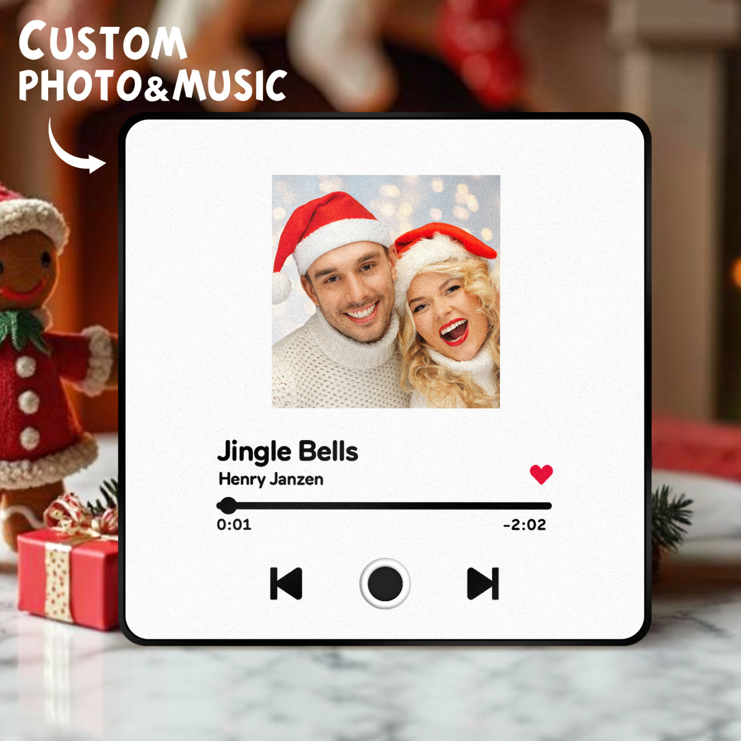 Customized Album Fridge Magnet Personalized Music Fridge Magnet Can Play Songs Christmas Gift - auphotoblanket