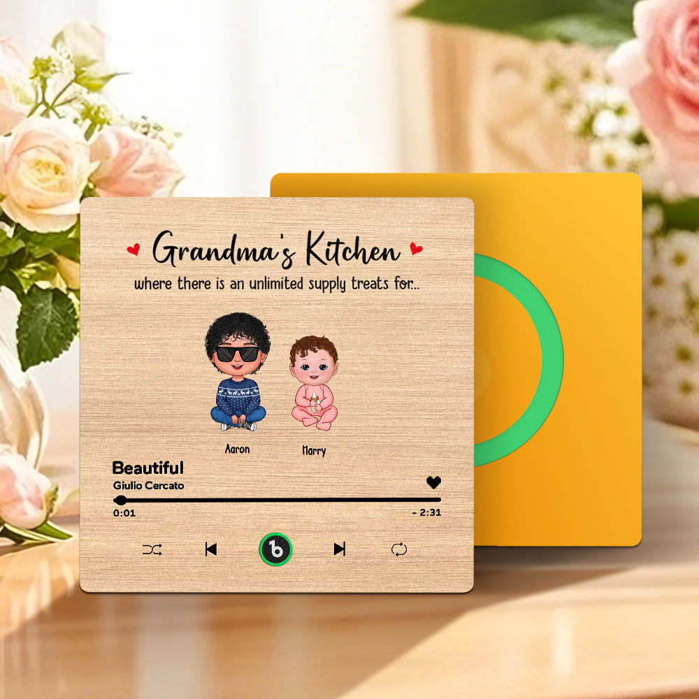 Custom Music Fridge Magnet Mother's Day Music Wall Photo Sticker That Plays Music Without Cell Phone Multiple Styles - auphotoblanket