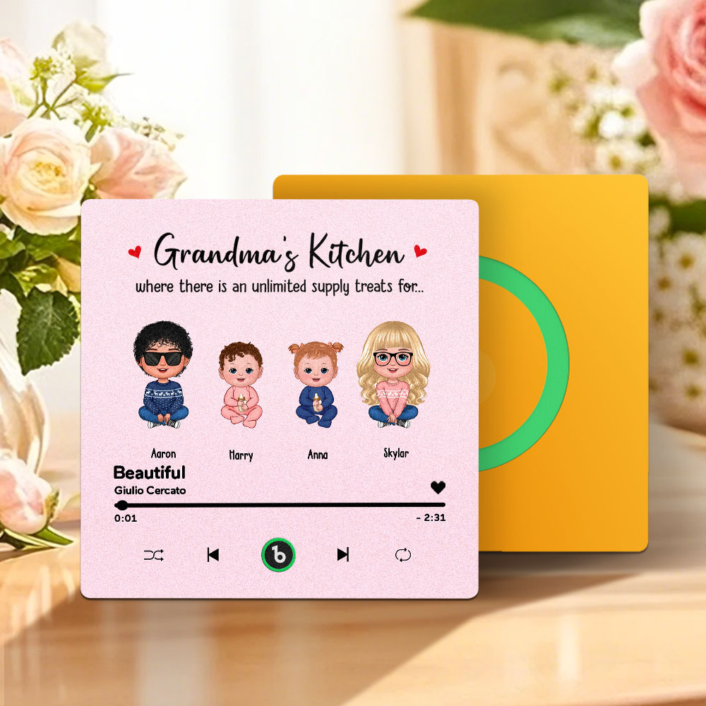 Custom Music Fridge Magnet Mother's Day Music Wall Photo Sticker That Plays Music Without Cell Phone Multiple Styles - auphotoblanket