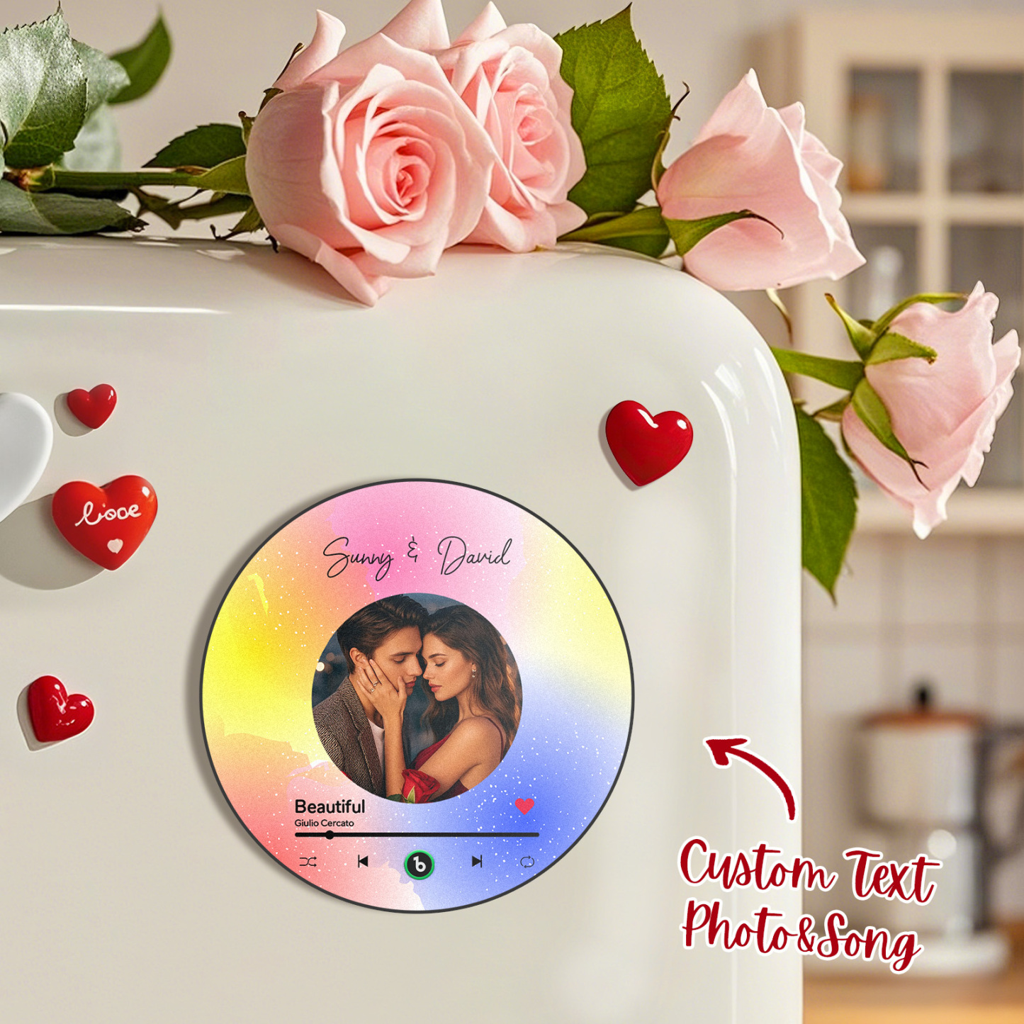 Custom Music Fridge Magnet Personalized Music Refrigerator Custom Music Fridge Magnets With Photos - auphotoblanket