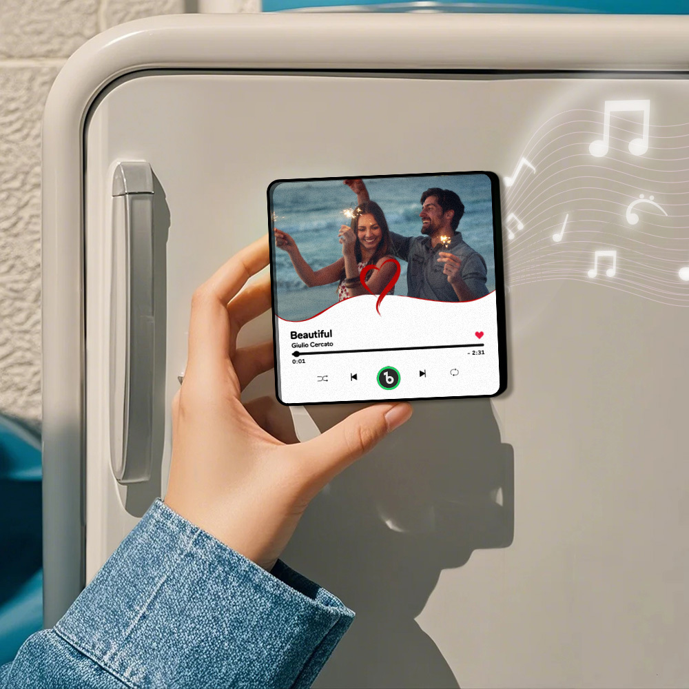 Custom Music Fridge Magnets Custom Music Fridge Magnet Colorful Frame Album Fridge Magnet Can Play Songs Gift for Her - auphotoblanket