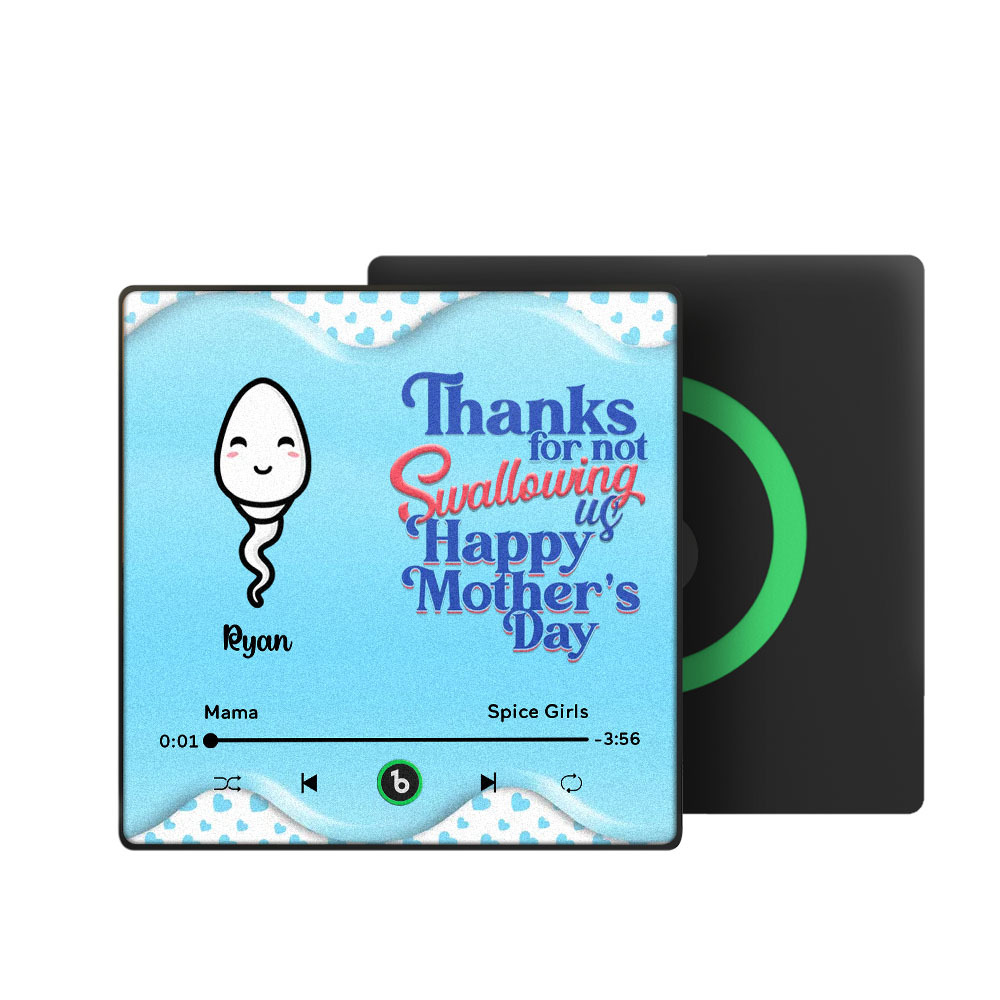 Thanks for not Swallowing Me Personalized Music Fridge Magnet, Funny Mother's Day Gift for Mom, Gift for her - auphotoblanket