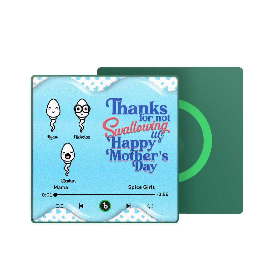 Thanks for not Swallowing Me Personalized Music Fridge Magnet, Funny Mother's Day Gift for Mom, Gift for her - auphotoblanket