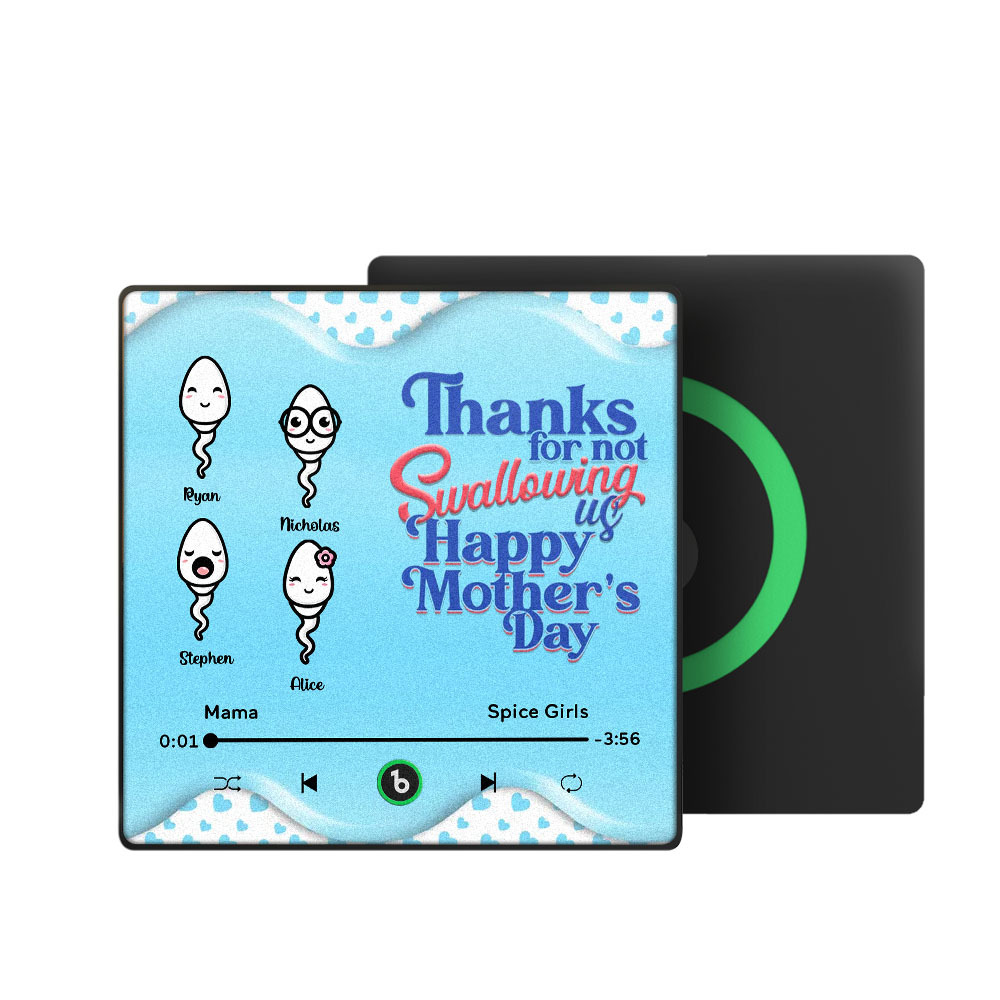 Thanks for not Swallowing Me Personalized Music Fridge Magnet, Funny Mother's Day Gift for Mom, Gift for her - auphotoblanket