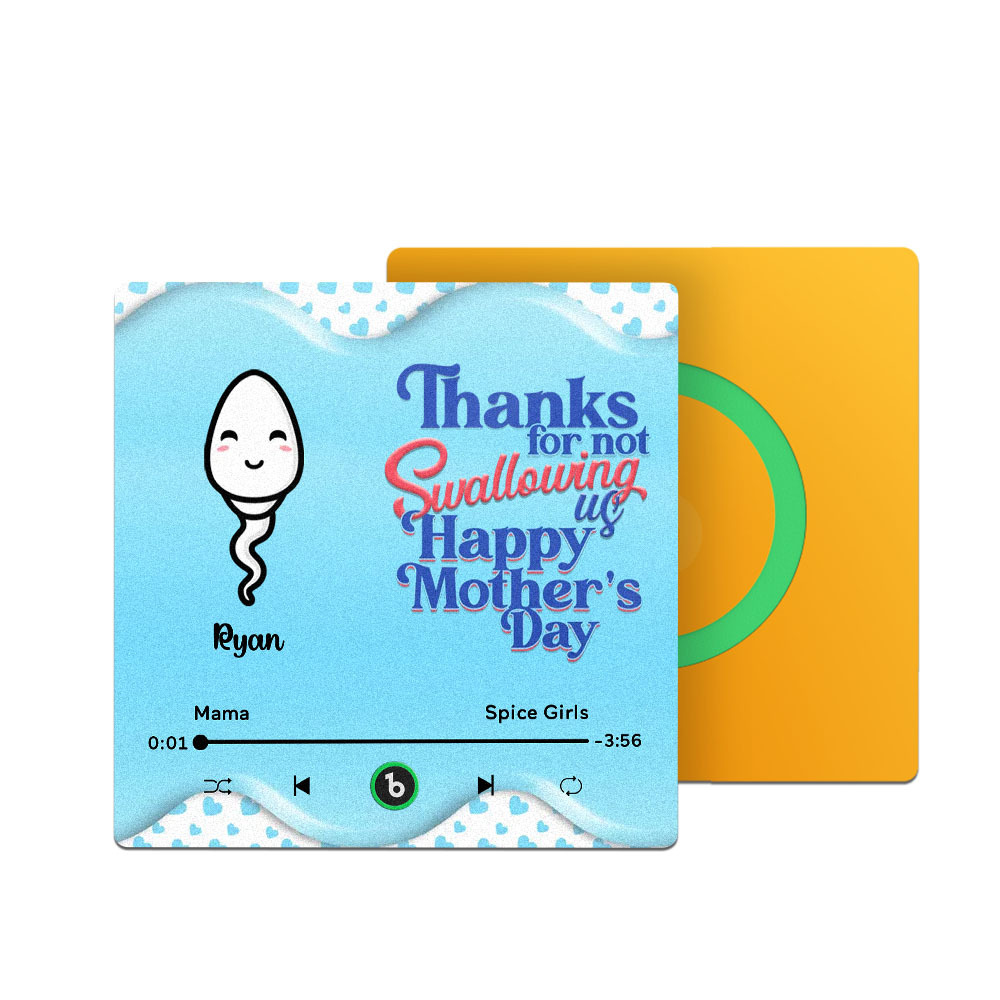 Thanks for not Swallowing Me Personalized Music Fridge Magnet, Funny Mother's Day Gift for Mom, Gift for her - auphotoblanket