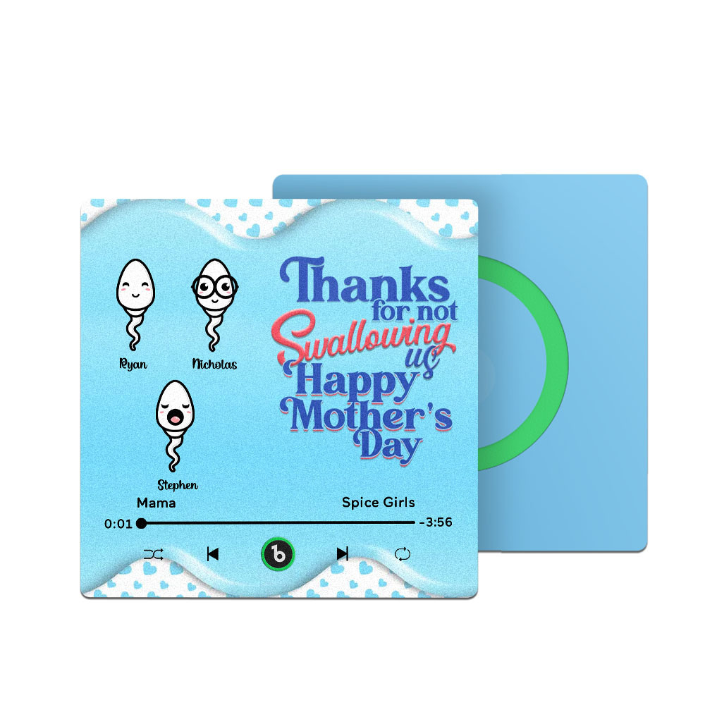 Thanks for not Swallowing Me Personalized Music Fridge Magnet, Funny Mother's Day Gift for Mom, Gift for her - auphotoblanket