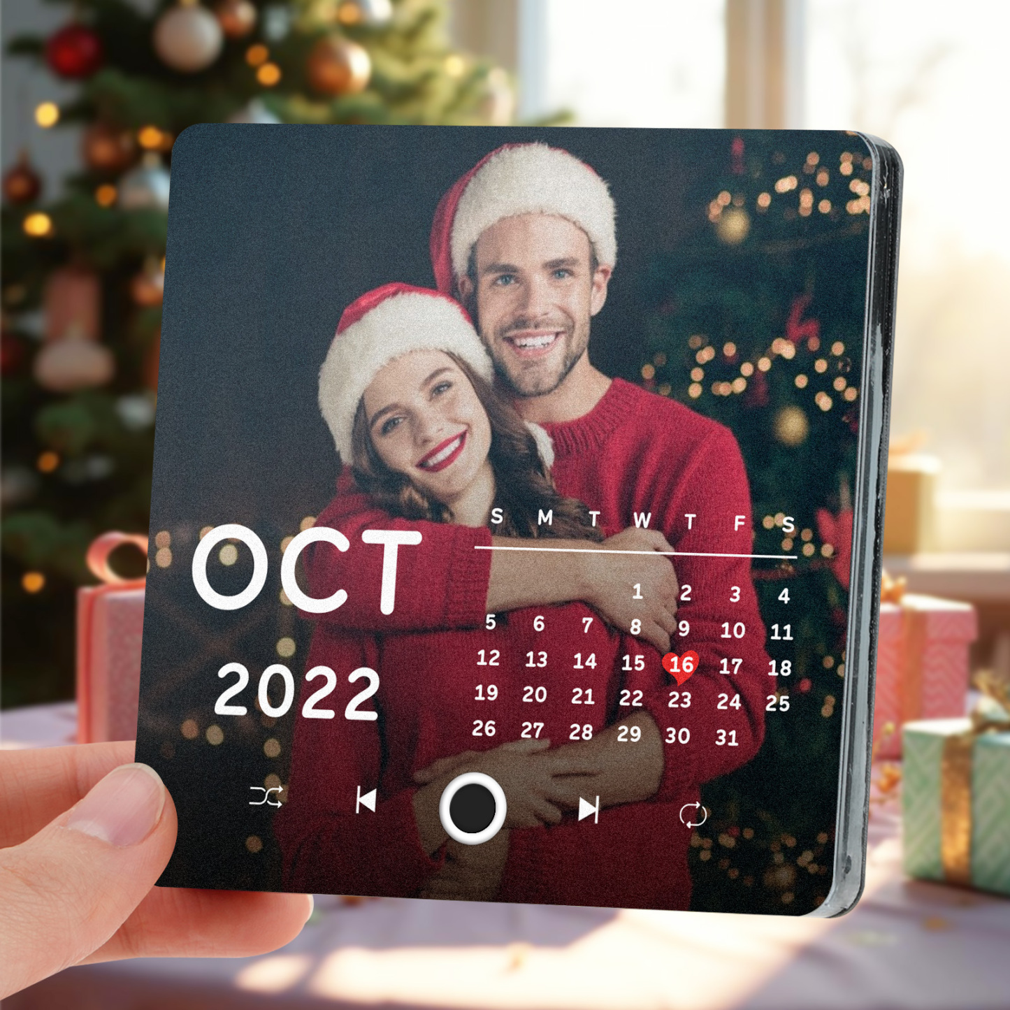 Personalized Photo Calendar Music Fridge Magnet Anniversary Gift Custom Music Magnets Can Play Songs Christmas Gifts - auphotoblanket