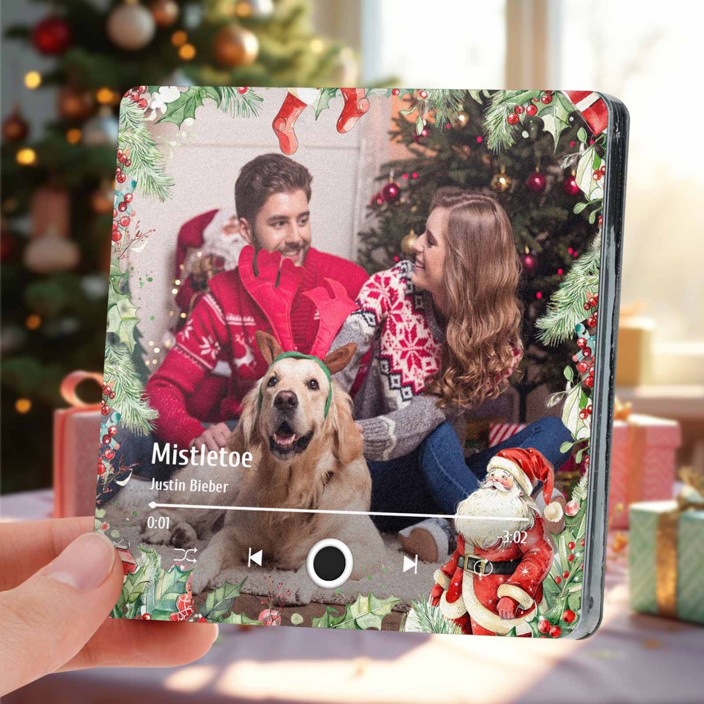Music Fridge Magnet Personalized Christmas Family Photo Music Magnets Can Play Songs Christmas Gifts - auphotoblanket