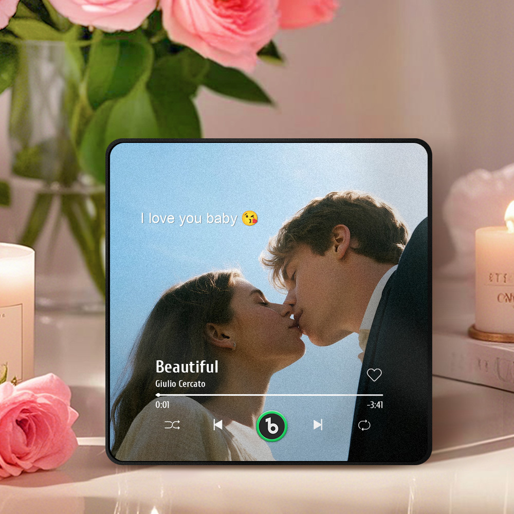 Custom Music Gift Fridge Magnet Custom Photo Music Box Music Box Play Song Valentine Gift For Her Photo Music Magnet Anniversary Gifts for Couple - auphotoblanket