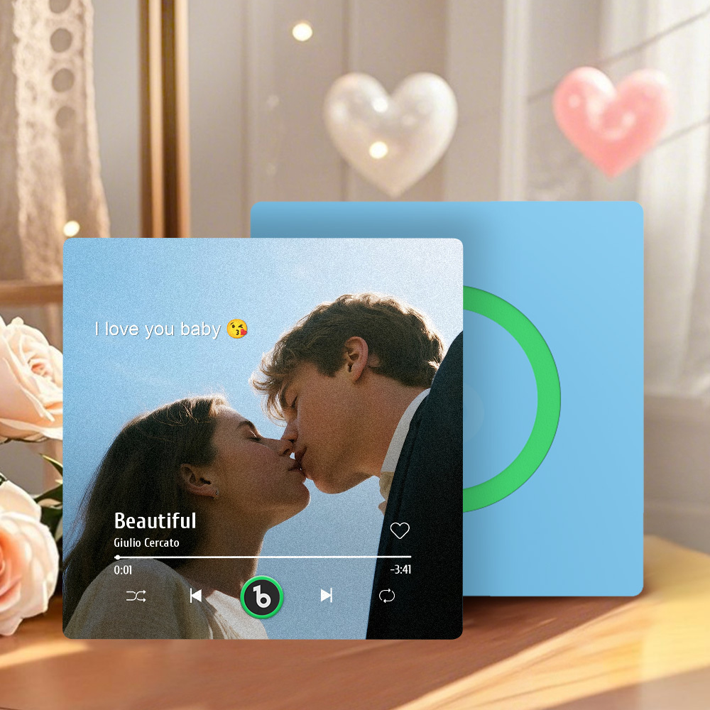 Custom Music Gift Fridge Magnet Custom Photo Music Box Music Box Play Song Valentine Gift For Her Photo Music Magnet Anniversary Gifts for Couple - auphotoblanket