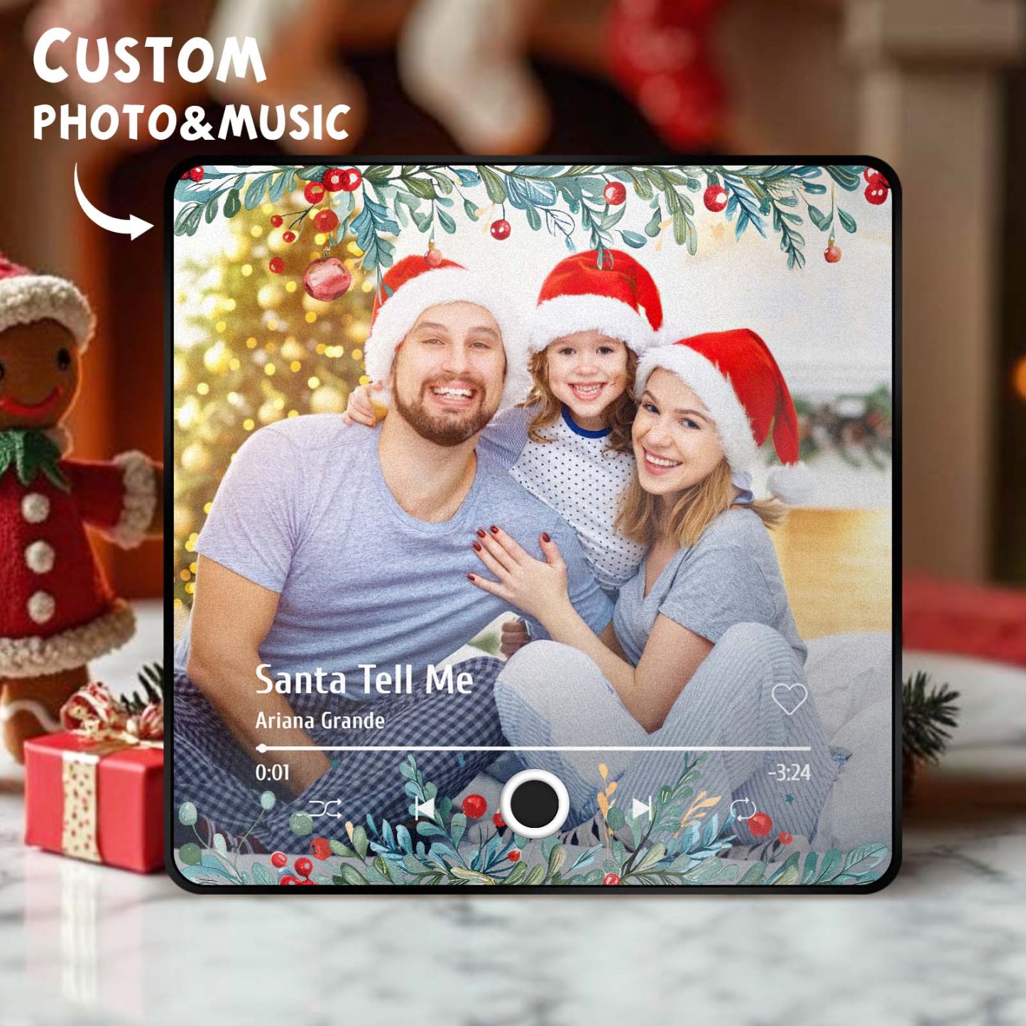 Music Fridge Magnet Personalized Christmas Family Photo Music Magnets Can Play Songs Christmas Gifts - auphotoblanket