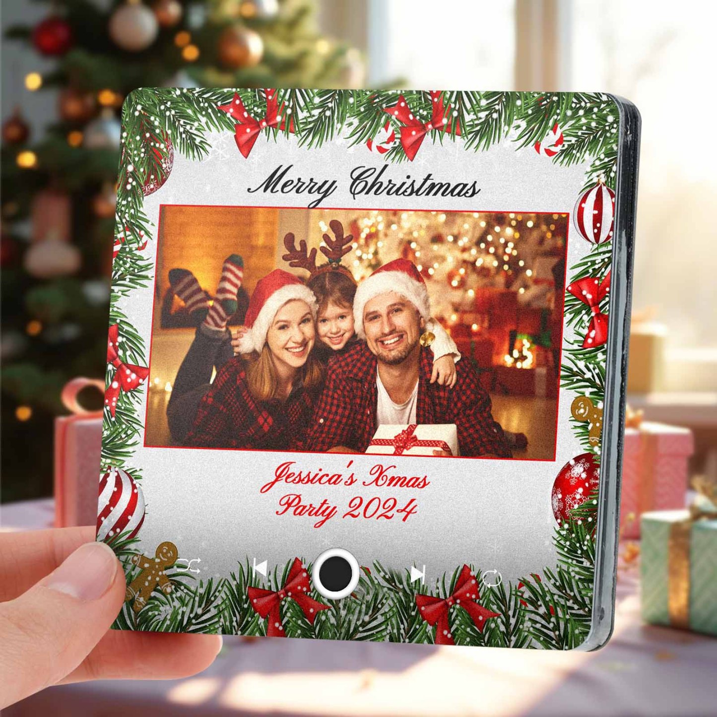 Personalized Music Fridge Magnet Christmas Party Custom Music Magnets Can Play Songs Christmas Gifts Family Gifts - auphotoblanket