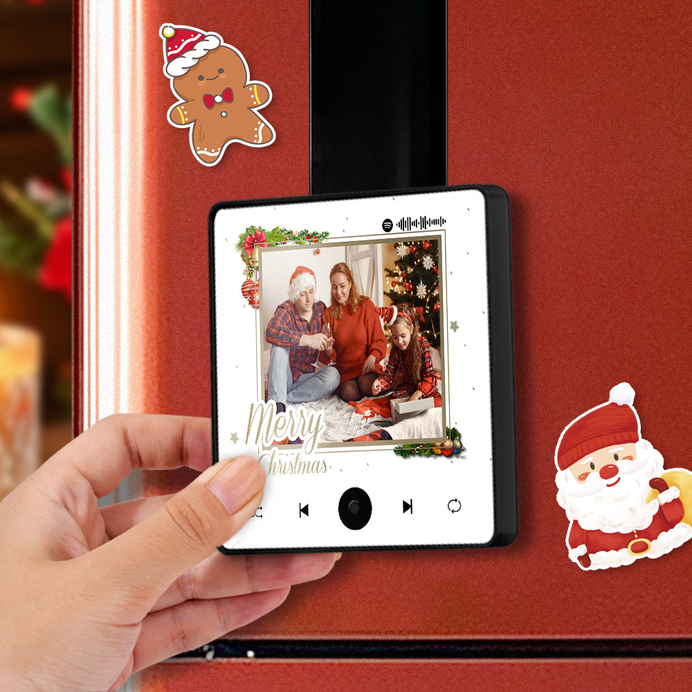 Custom Fridge Magnets Play Music, Custom Photo Create Your Own Personalized Christmas Gift - auphotoblanket