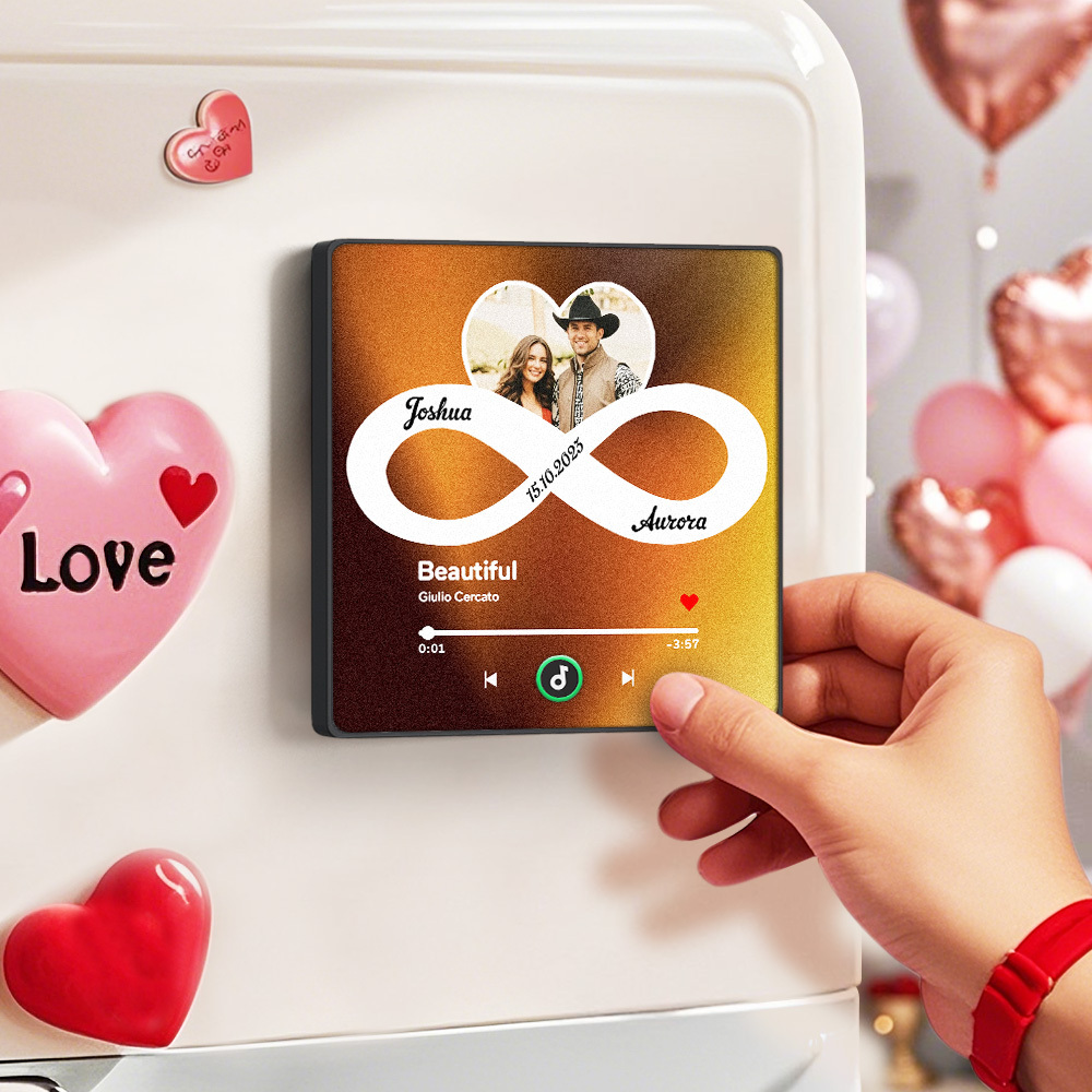 Upgrade Custom Music & Photo Fridge Magnet FridgeBeats Pro Supports Bluetooth Connectivity Colorful Frame Album Fridge Magnet Valentine's Day Gifts