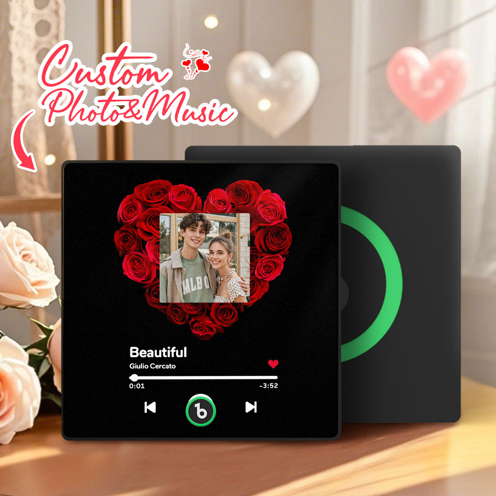 Gifts For Valentine's Day Upgrade Custom Music Fridge Magnet with Rose and Photo Colorful Album Fridge Magnet Gifts for Her