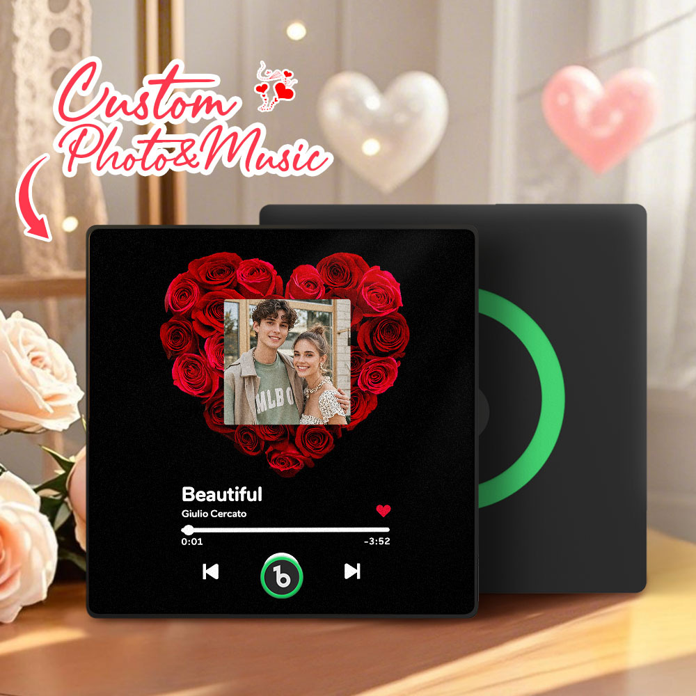 Gifts For Valentine's Day Upgrade Custom Music Fridge Magnet with Rose and Photo Colorful Album Fridge Magnet Gifts for Her