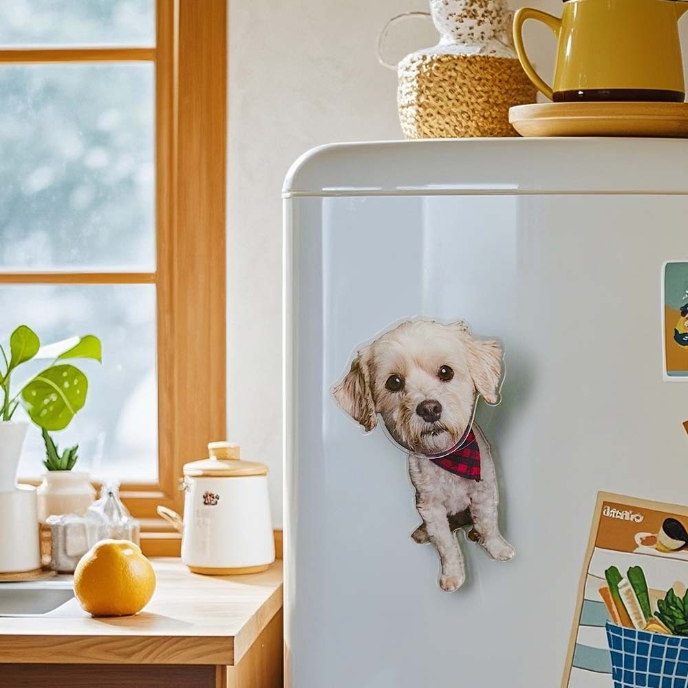 Personalized Refrigerator Magnet with Photo Pet Portrait Fridge Magnets Home Decoration Gifts for Pet Lover - auphotoblanket