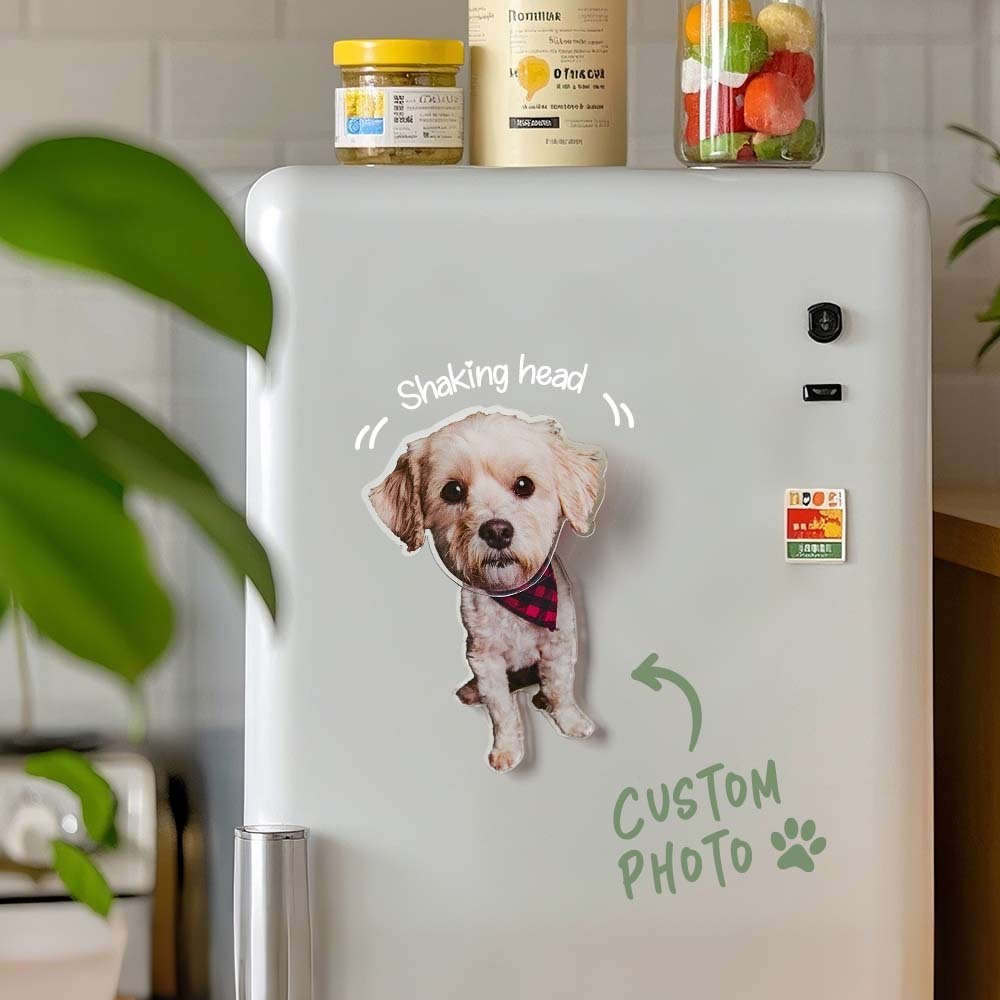 Personalized Refrigerator Magnet with Photo Pet Portrait Fridge Magnets Home Decoration Gifts for Pet Lover - auphotoblanket