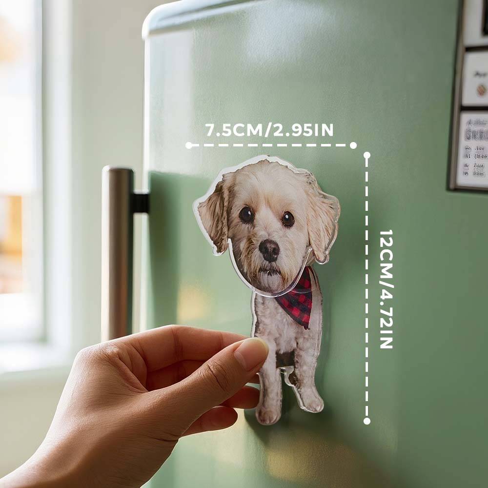 Personalized Refrigerator Magnet with Photo Pet Portrait Fridge Magnets Home Decoration Gifts for Pet Lover - auphotoblanket